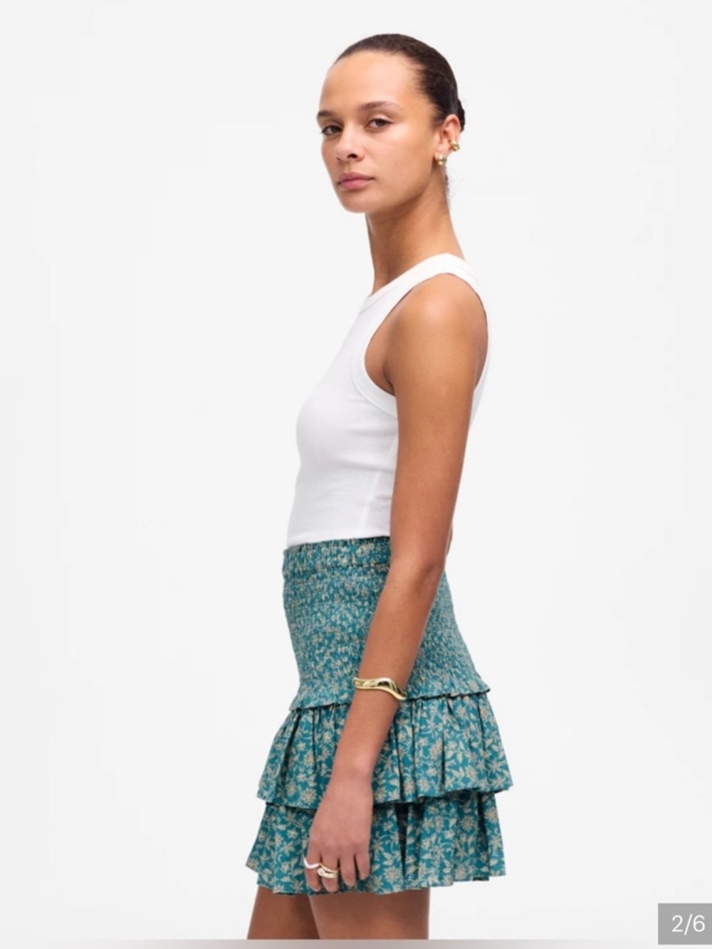 Madewell Tiered Mini Skirt in Eloise Ditsy Floral Size 12 RT $118 CURRENT!!!